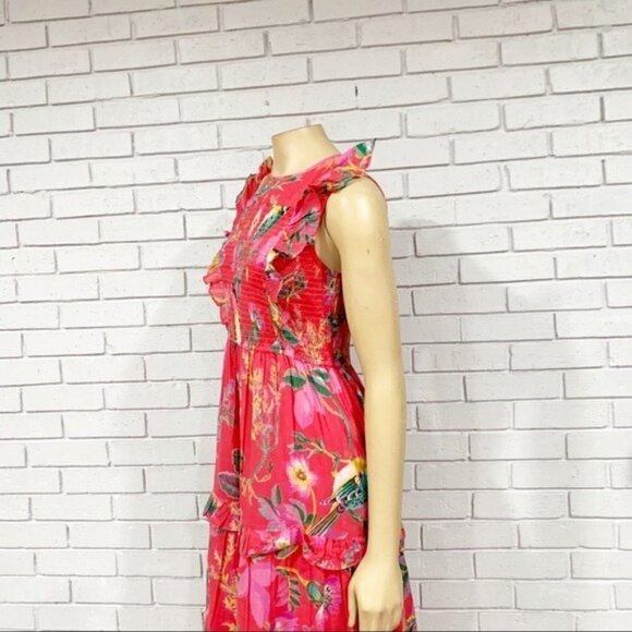 Banjanan‎ Iris Dress Woden Hedgerow Paradise Pink - Size Large - Picture 8 of 15